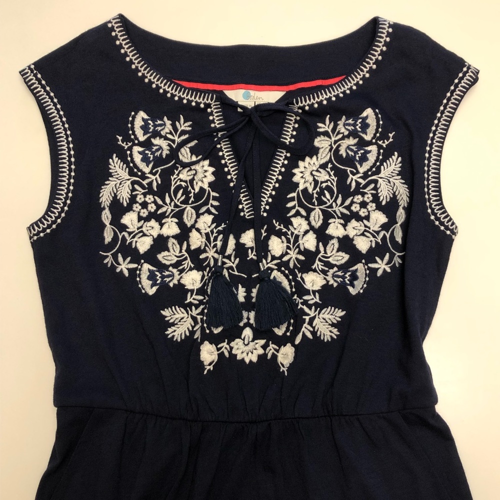 Boden • Catriona Navy Embroidered Dress - 2P - Picture 4 of 10